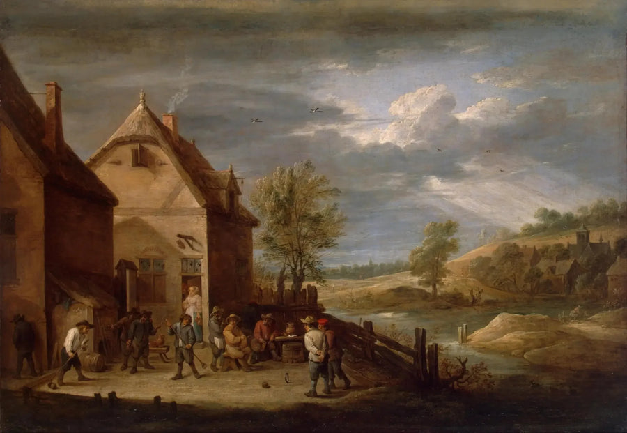Paesaggio con contadini che giocano a bocce - David Teniers il Giovane