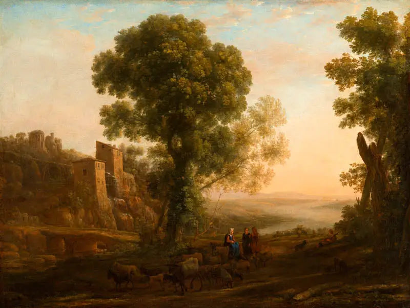 Paesaggio con contadini che tornano con il loro bestiame - Claude Lorrain