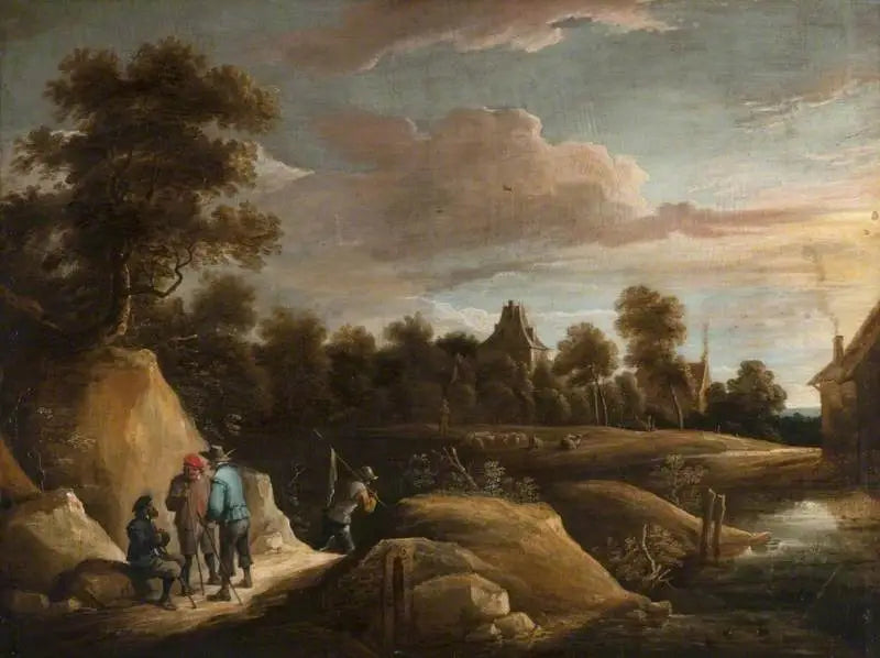 Paesaggio con contadini su un sentiero - David Teniers il Giovane