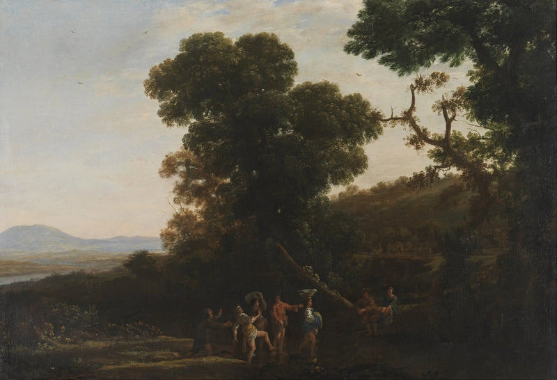 Paesaggio con personaggi che si bagnano in un ruscello - Claude Lorrain