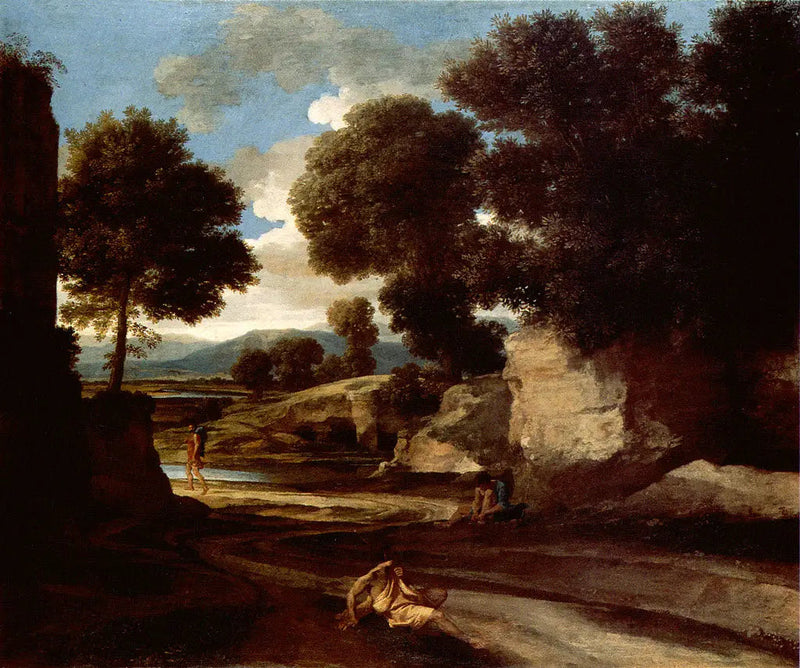 Paesaggio con viaggiatori a riposo - Nicolas Poussin