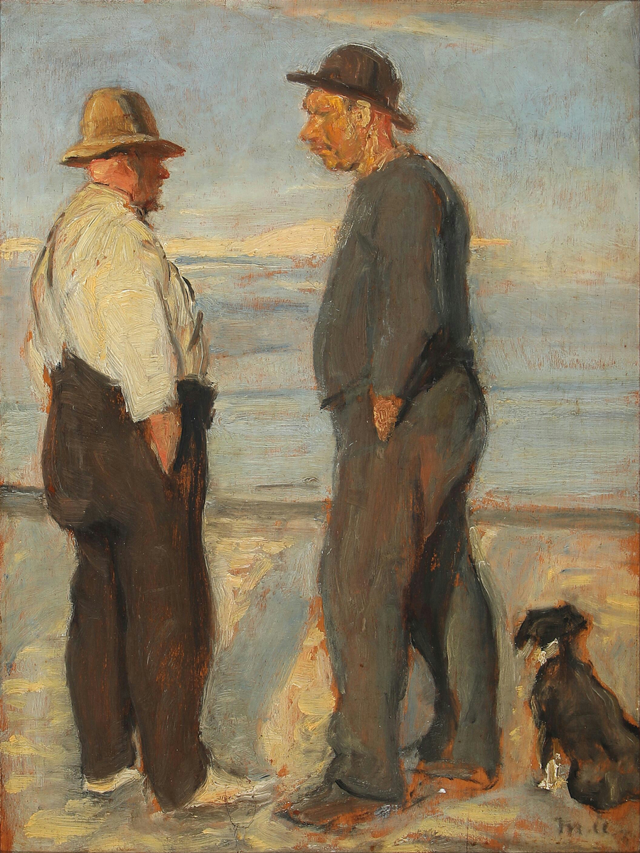 Paesaggio con due pescatori sulla spiaggia, Skagen. - Michael Peter Ancher