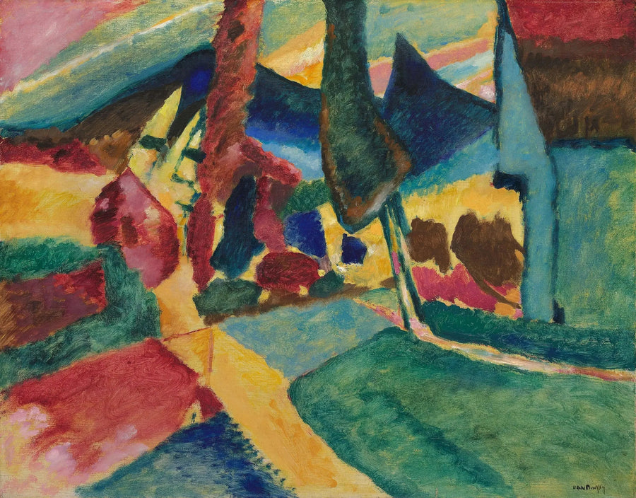 Paesaggio con due pioppi - Vassily Kandinsky