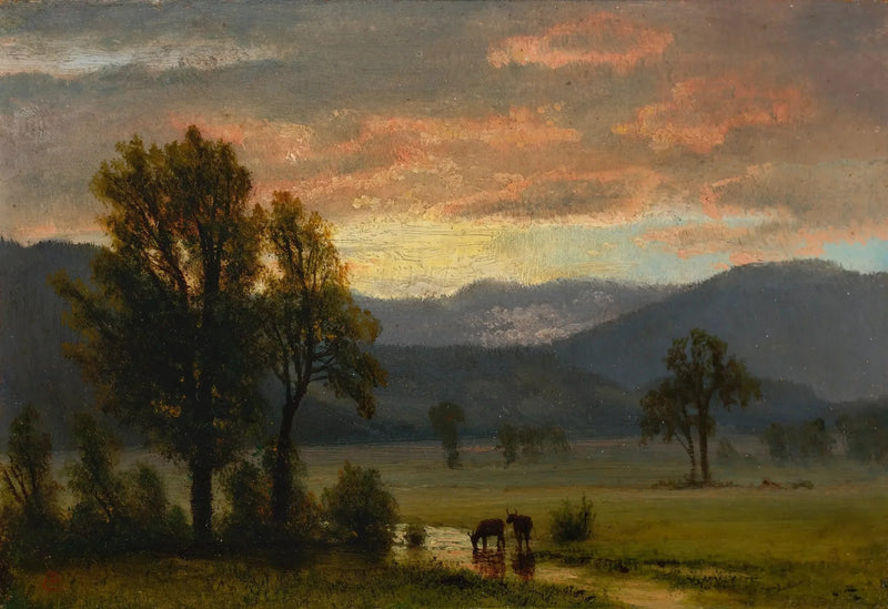 Paesaggio con bestiame - Albert Bierstadt