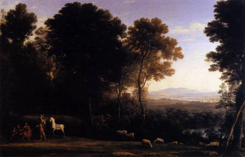 Paesaggio con Erminia in conversazione con l'uomo anziano e i suoi figli - Claude Lorrain