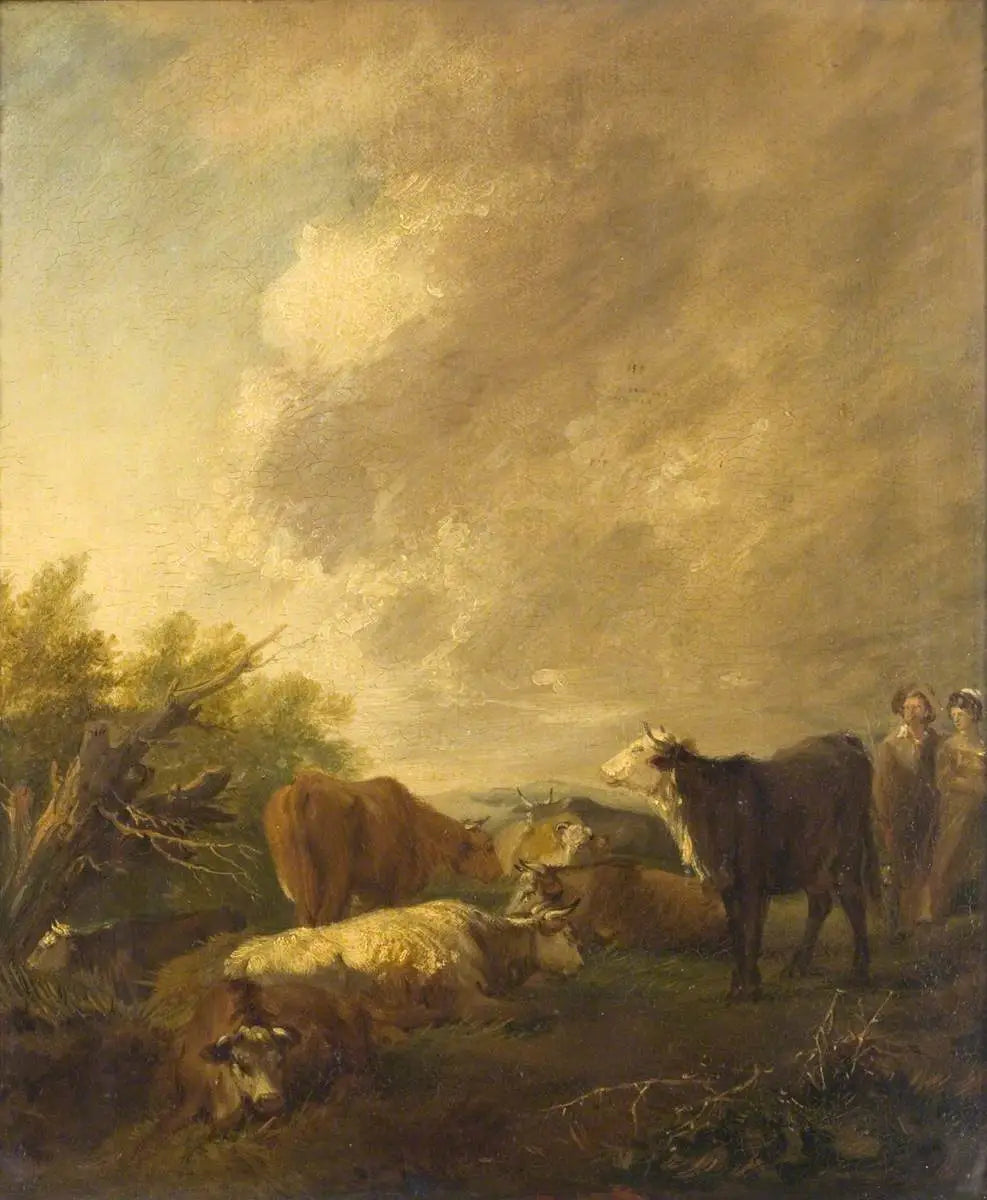 Paysage avec figures - Thomas Gainsborough image 1 reproduction d’œuvre d’art à l’huile
