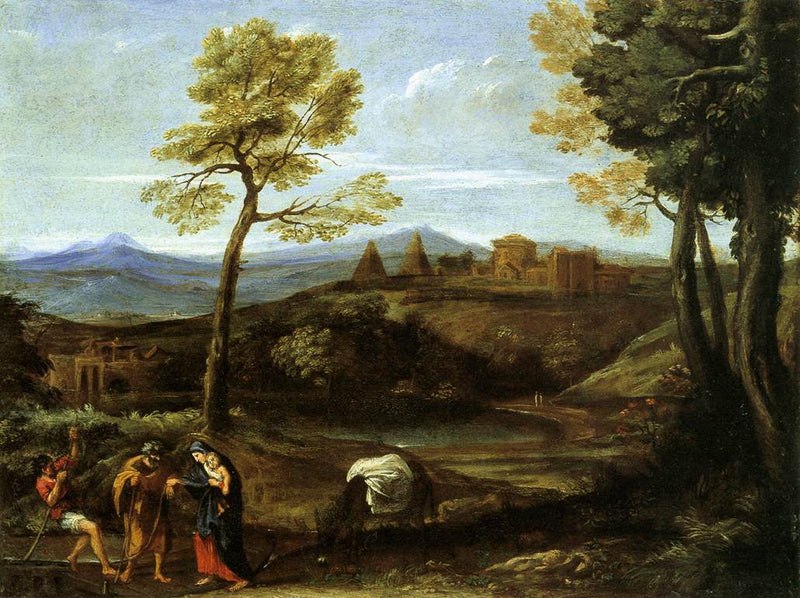 Paesaggio con La fuga in Egitto - Domenichino
