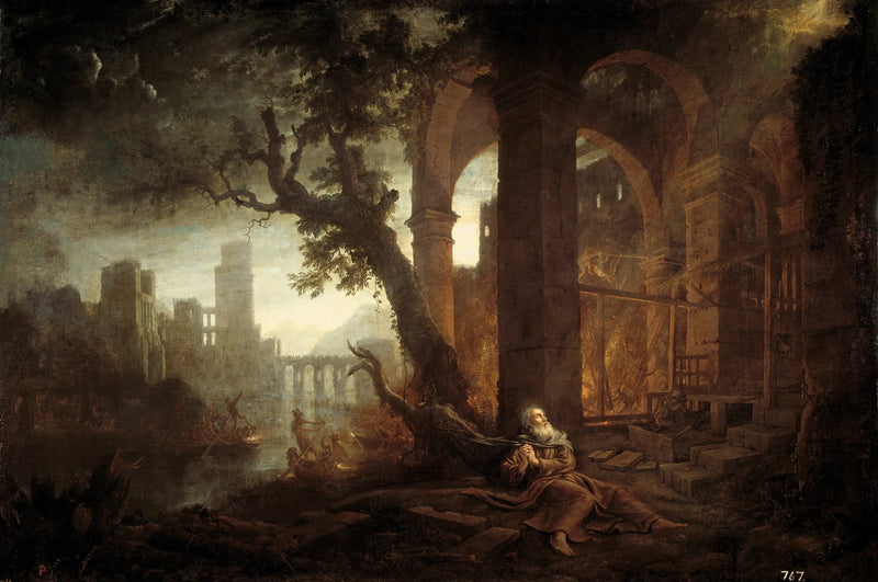 Paesaggio con la tentazione di sant'Antonio - Claude Lorrain