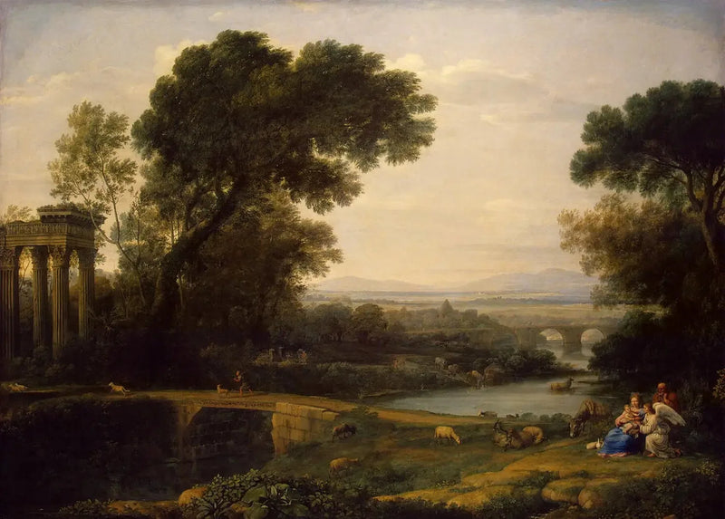 Paesaggio con il riposo durante la fuga in Egitto - Claude Lorrain