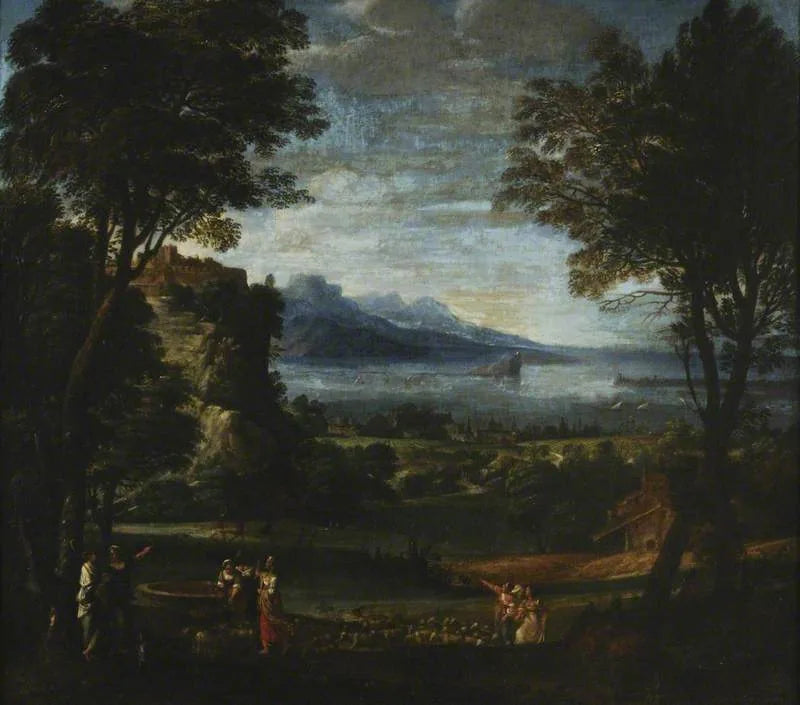 Paesaggio con le ragazze di Jethrow al pozzo - Domenichino