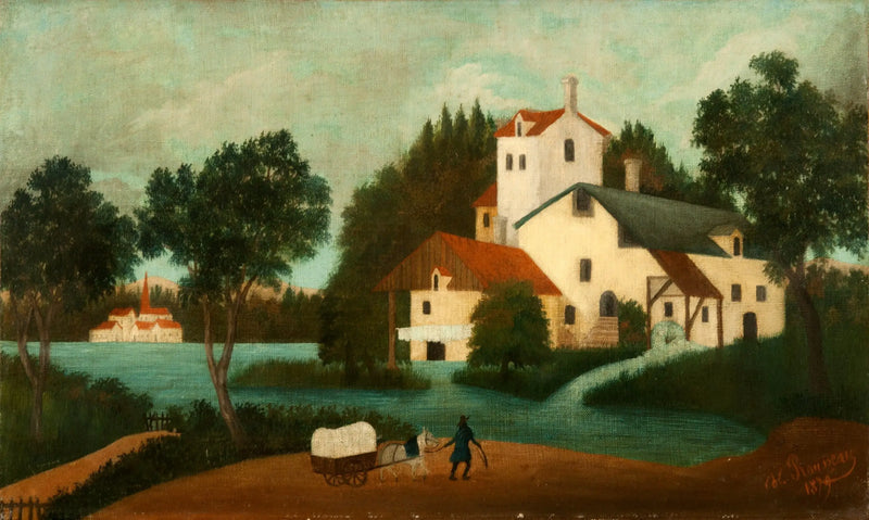 Paesaggio con mulino ad acqua - Henri Rousseau