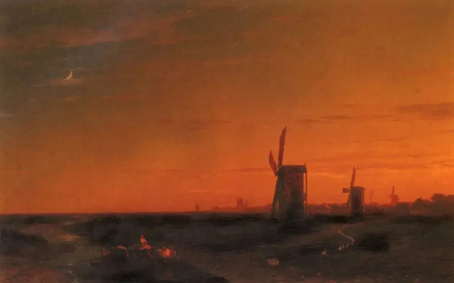 paesaggio con mulini - Ivan Aïvazovski