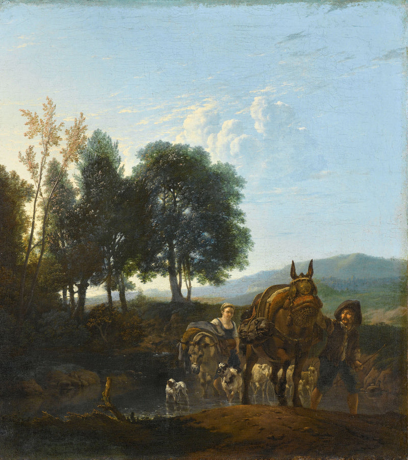 Paysage avec muletier - Karel Dujardin