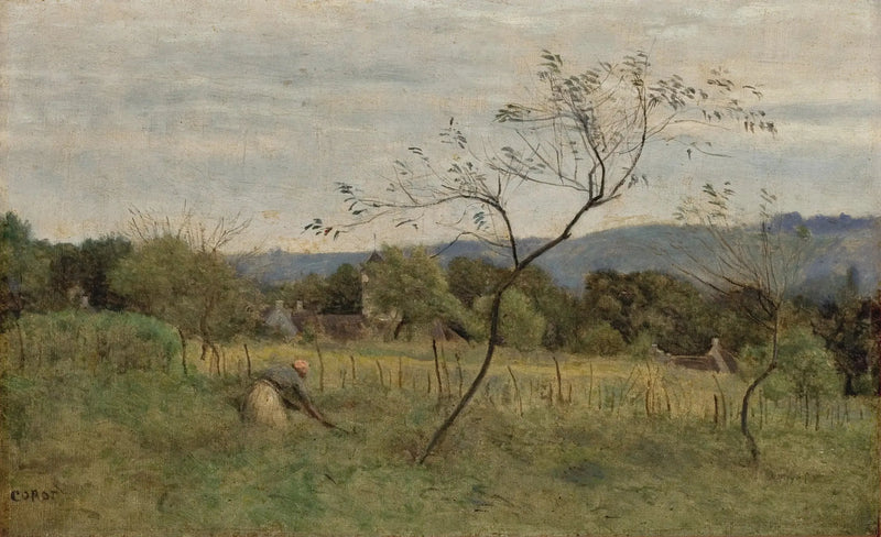 Paesaggio con contadina - Jean-Baptiste Camille Corot