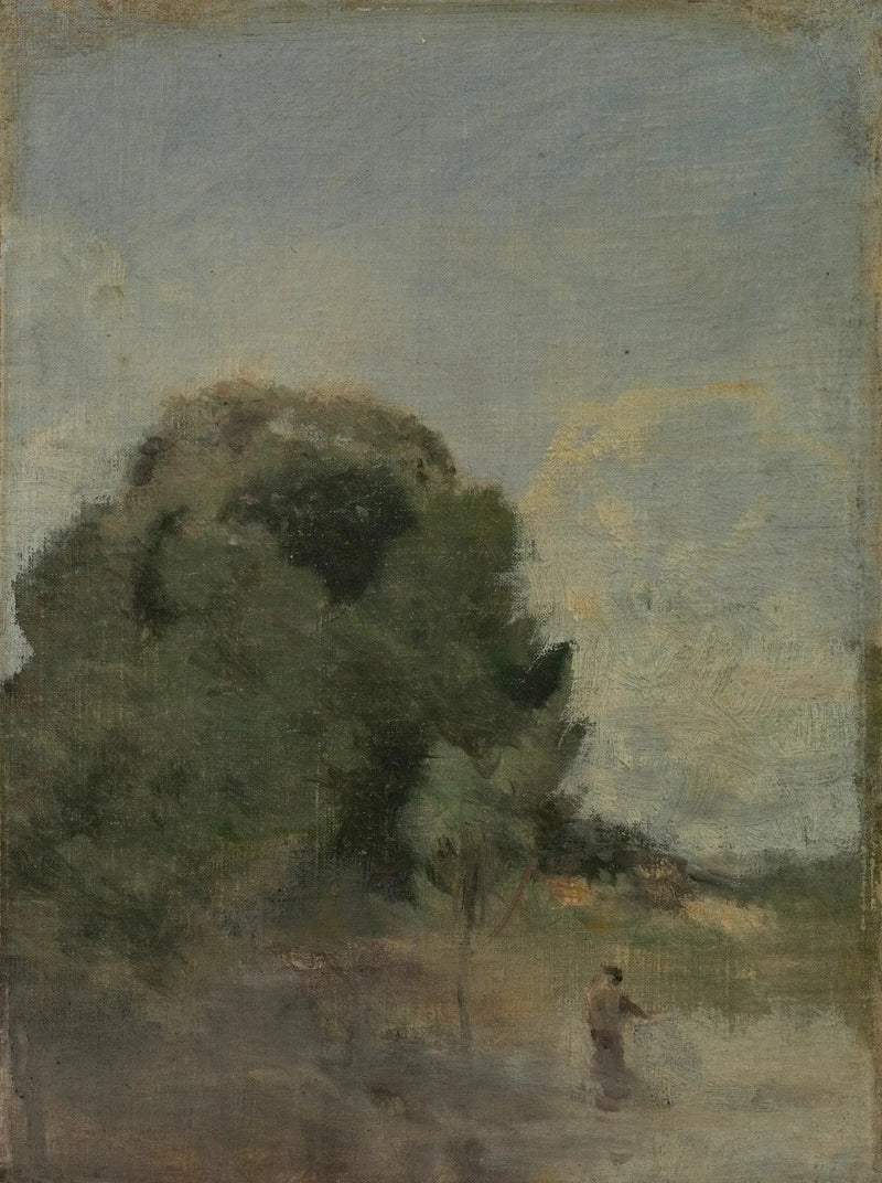Paesaggio con pescatore - Jean-Baptiste Camille Corot