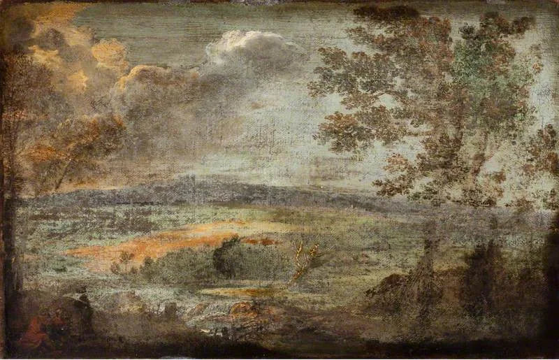 Paesaggio con personaggi sul bordo di un fiume - Annibale Carracci