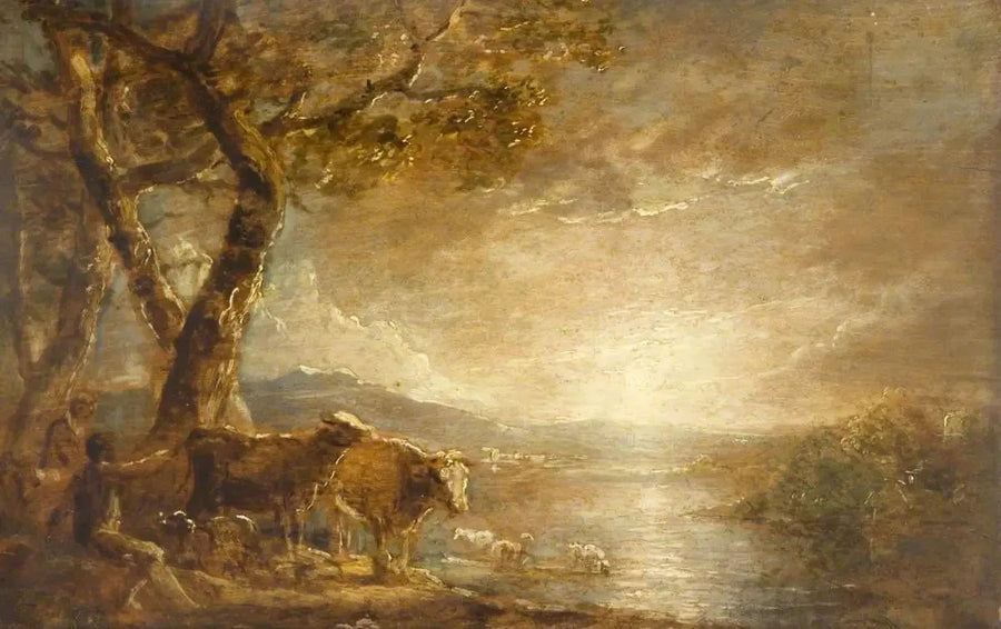 Paesaggio con personaggi e bestiame - Thomas Gainsborough