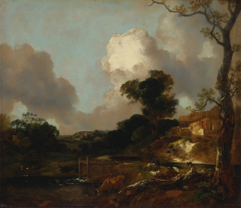 Paesaggio con ruscello e diga - Thomas Gainsborough