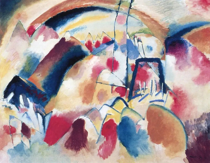 Paesaggio con macchie rosse - Vassily Kandinsky