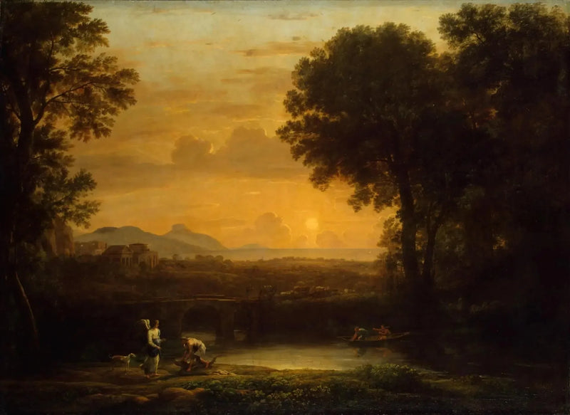 Paesaggio con Tobia e l'Angelo (Serata) - Claude Lorrain