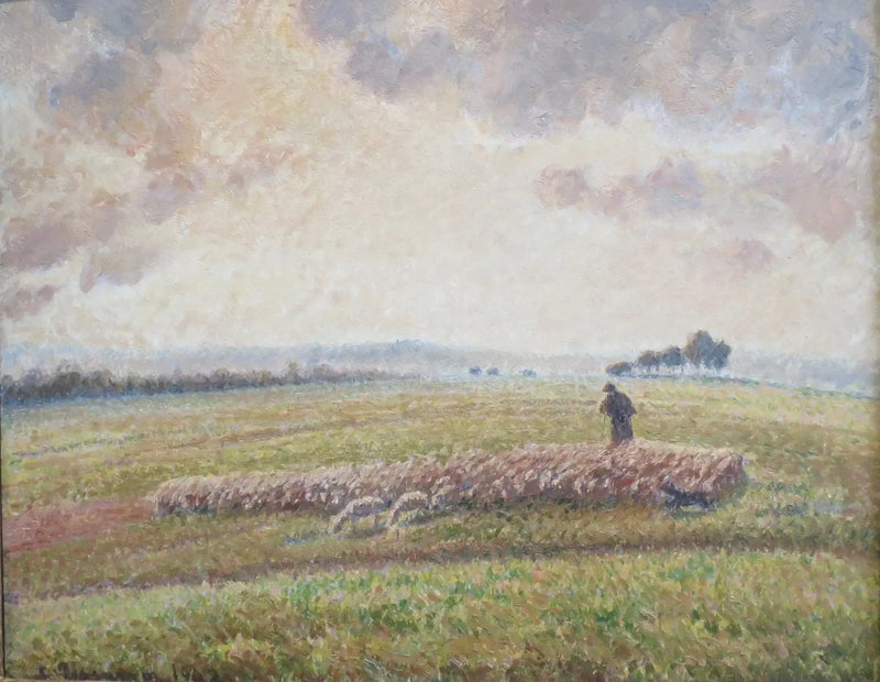 Paesaggio con gregge di pecore - Camille Pissarro