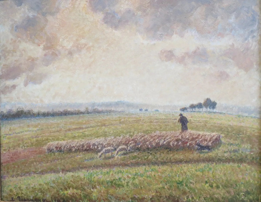 Paesaggio con gregge di pecore - Camille Pissarro