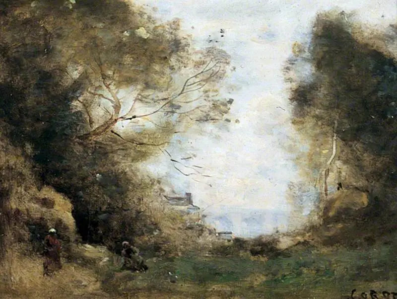 Paesaggio con un bosco - Jean-Baptiste Camille Corot
