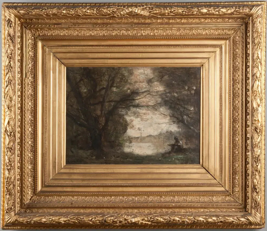 Paesaggio con un ragazzo che sta disegnando - Jean-Baptiste Camille Corot