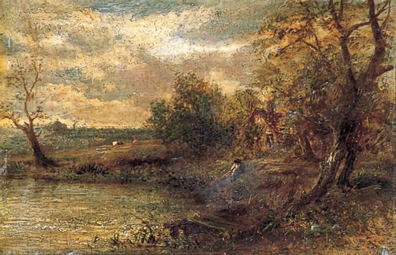 Paesaggio con un uomo che sta pescando - John Constable