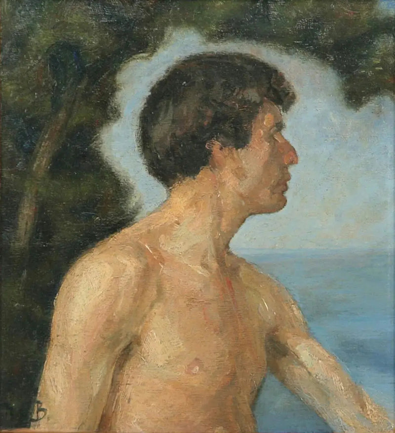Paesaggio con un uomo. - H. A. Brendekilde