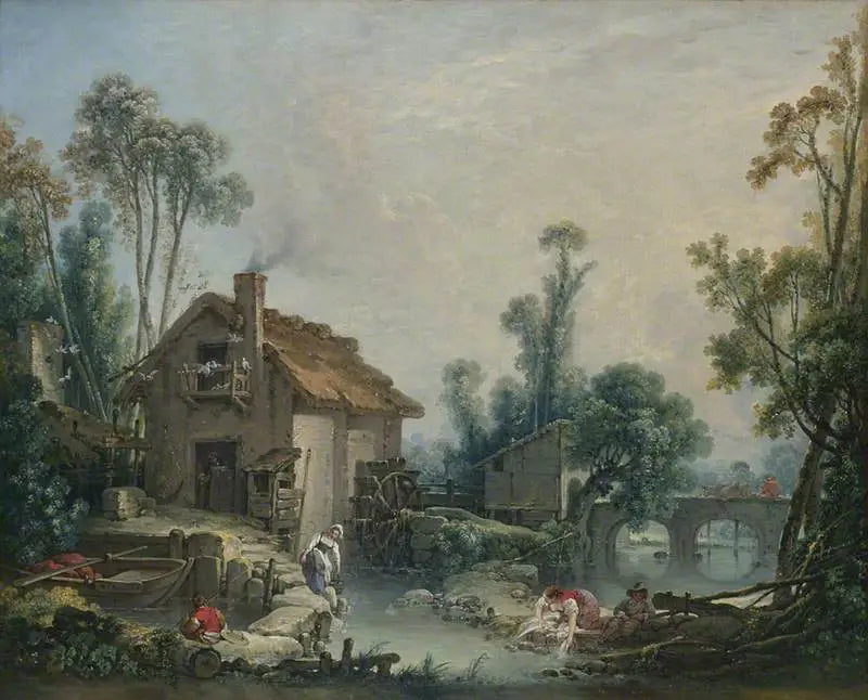 Paesaggio con un mulino ad acqua - François Boucher
