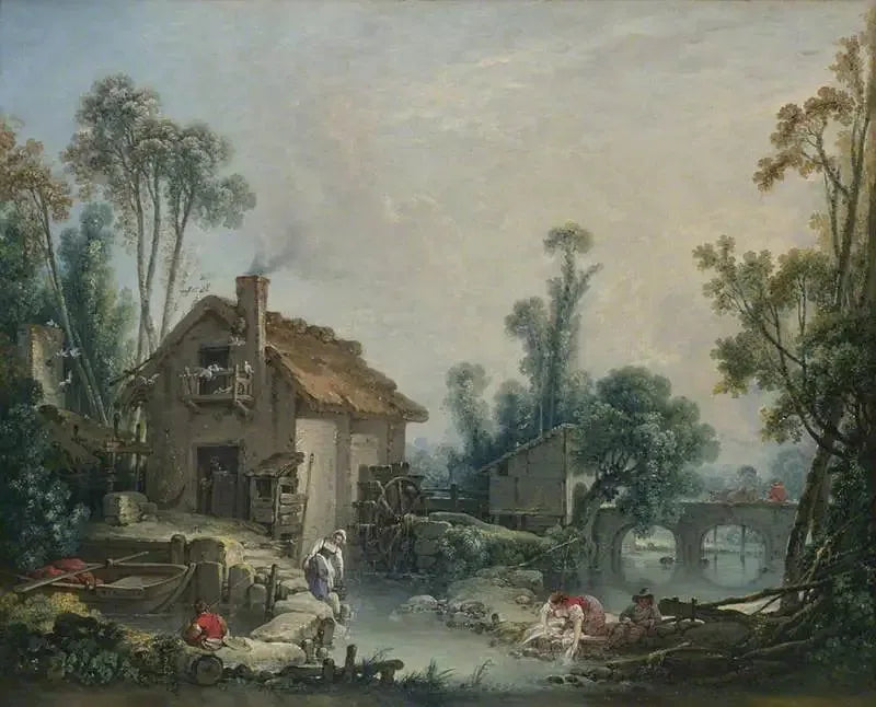 Paesaggio con un mulino ad acqua - François Boucher