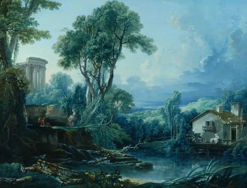 Paesaggio con un mulino ad acqua - François Boucher
