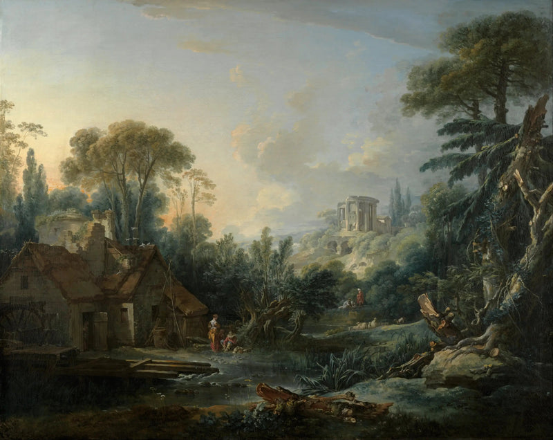 Paesaggio con un mulino ad acqua - François Boucher
