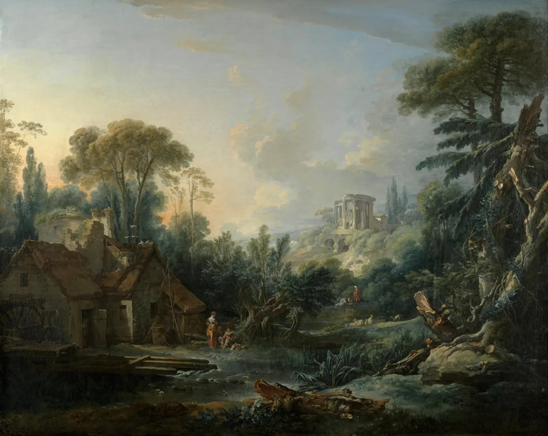 Paesaggio con un mulino ad acqua - François Boucher