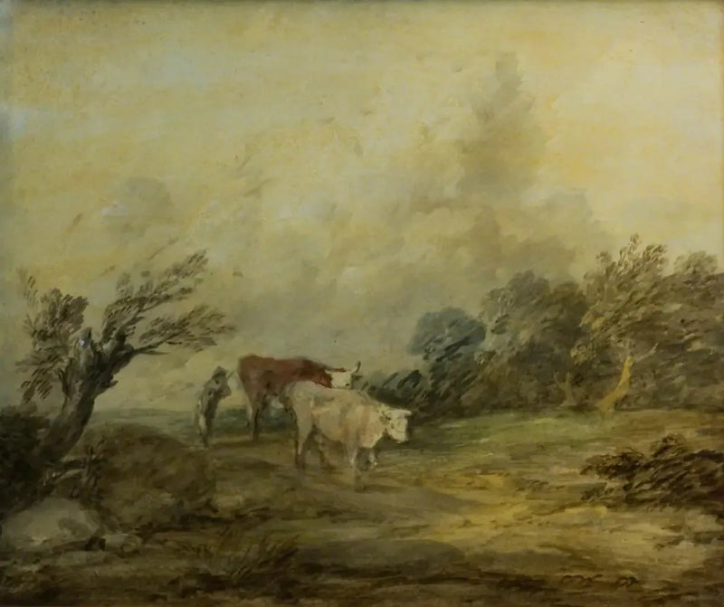 Paesaggio con un contadino che conduce mucche - Thomas Gainsborough