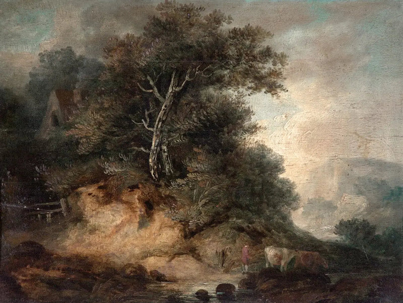 Paesaggio con un contadino che conduce il bestiame - Thomas Gainsborough