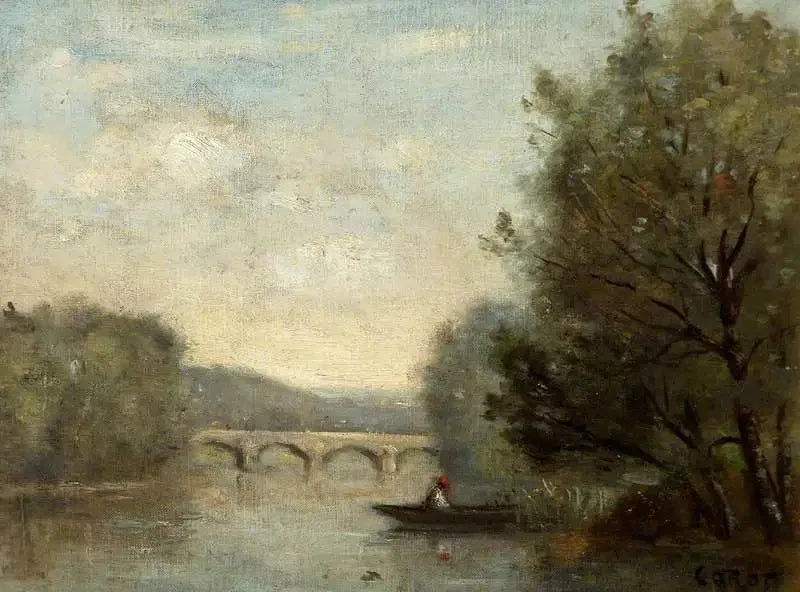Paesaggio con un ponte - Jean-Baptiste Camille Corot