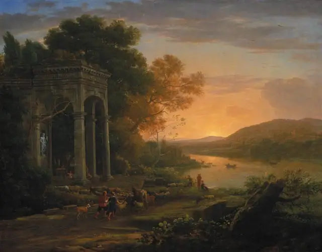 Paesaggio con un tempio di Bacco - Claude Lorrain