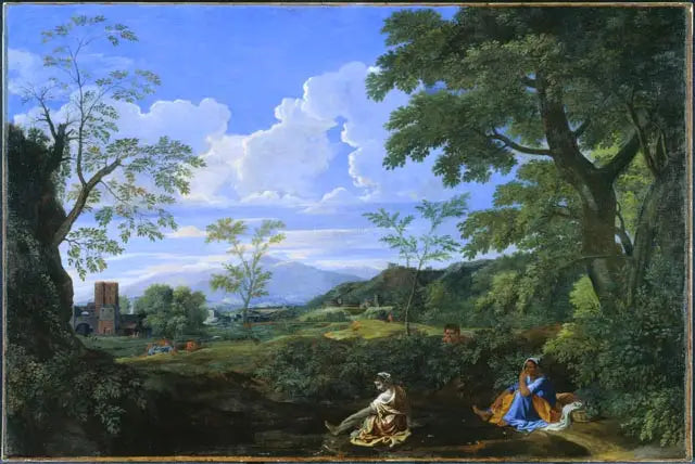 Paesaggio con una donna che si lava i piedi - Nicolas Poussin
