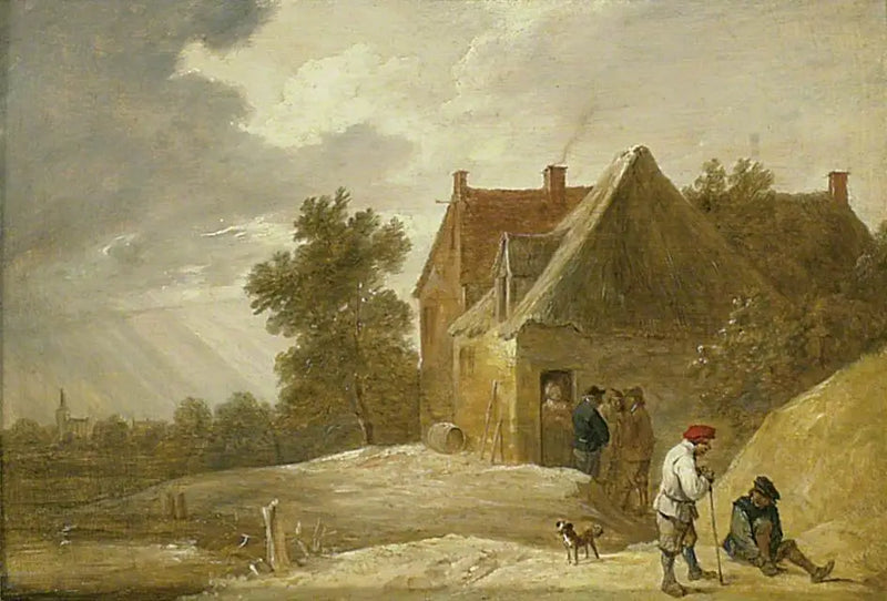 Paesaggio con una fattoria e personaggi sul bordo di un fiume - David Teniers il Giovane