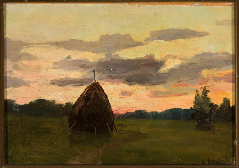 Paesaggio con pagliaio - Isaac Levitan