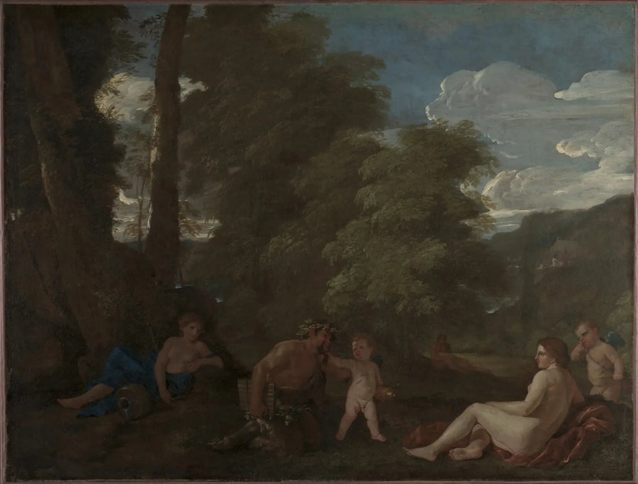 Paesaggio con una ninfa e un satiro - Nicolas Poussin