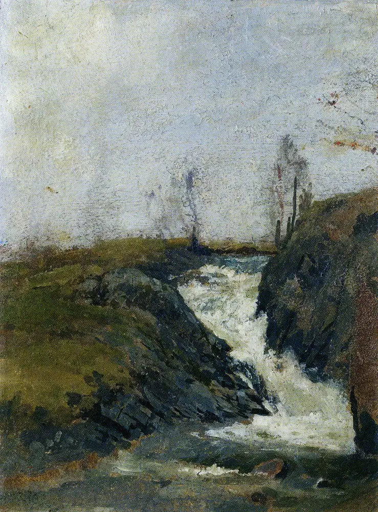 Paesaggio con una piccola cascata - Edvard Munch