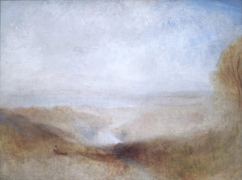 Paesaggio con un fiume e una baia in lontananza - J. M. W. Turner