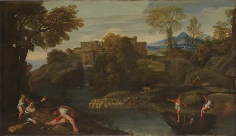 Paesaggio con una città fortificata - Domenichino