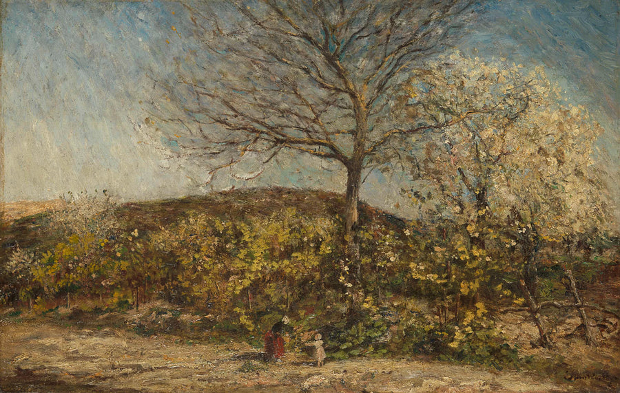 Paysage avec verger fleuri - Adolphe Monticelli
