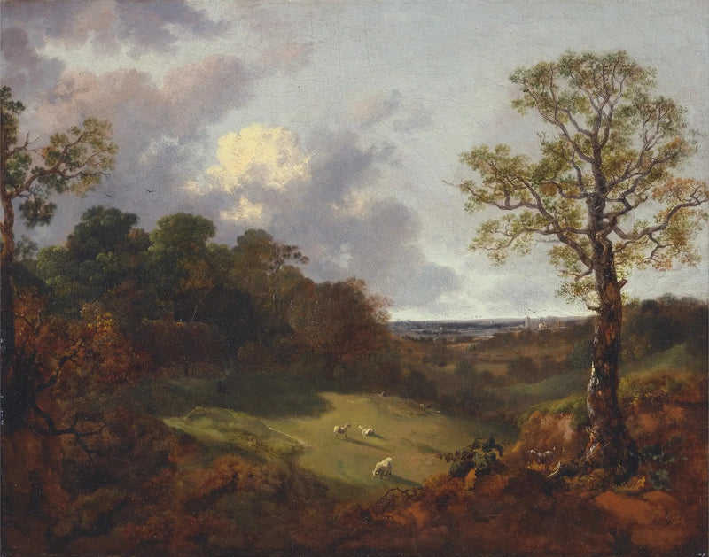 Paesaggio boscoso con un chalet e un pastore - Thomas Gainsborough