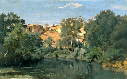 Paesaggio boscoso con uno stagno - Jean-Baptiste Camille Corot