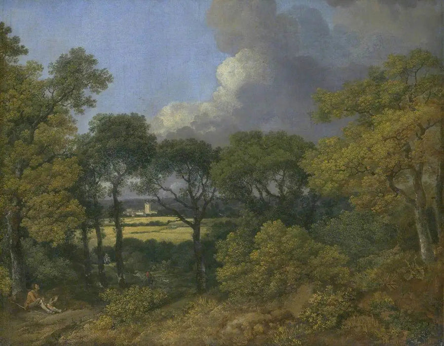 Paesaggio boscoso con un contadino in riposo - Thomas Gainsborough